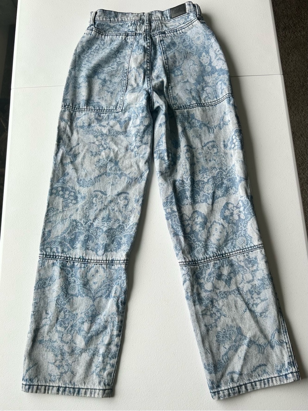 BDG Urban Outfitters High Rise Baggy Paisley Jeans 25 Floral Carpenter Pants - Picture 2 of 8